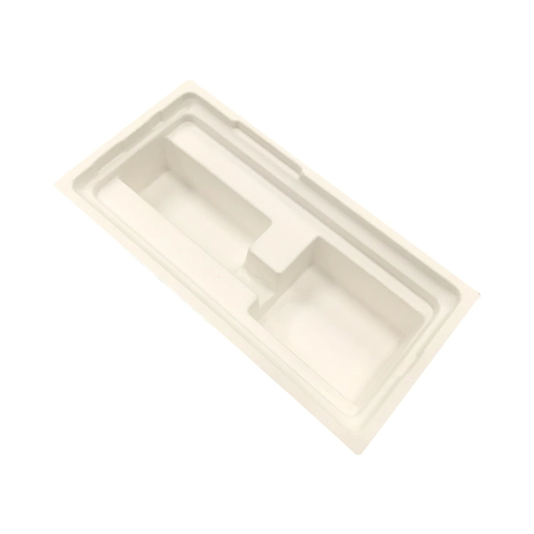 Custom Electronic Product Fiber Wet Press Molded White Paper Pulp Inner Packaging Tray