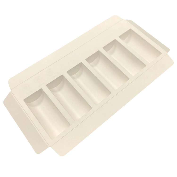 Custom Wet Press White Sugarcane Moulded Pulp Packaging Tray Cosmetics and Skincare Packaging Tray