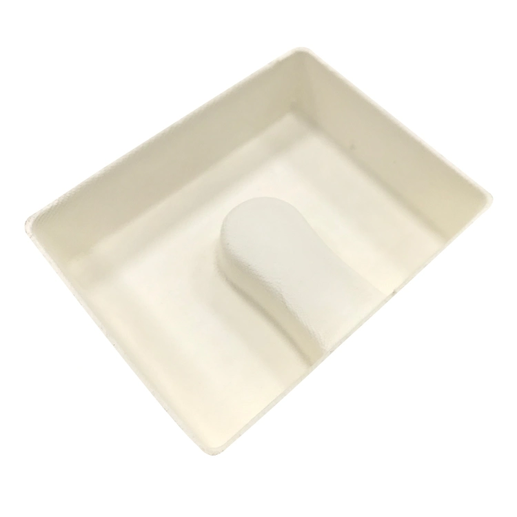 Custom Products Packaging Wet Press Paper Tray Product Sugarcane Bagasse Pulp Molding Inner Tray