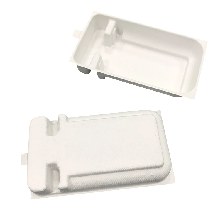 Manufacture White Razor Wet Press Molded Pulp Insert Biodegradable Packaging Tray
