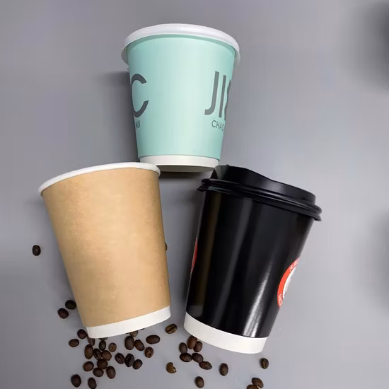 Disposable Paper Cups Customized Logo Printing with Lid Soybean Milk Cups Coffee Cups Thick Advertising Paper Cups Customized