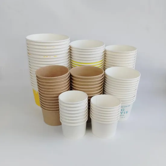 Biodegradable Ice Cream Container 8oz Thick Wall Ice Cream Paper Cup 