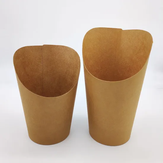 Disposable Bevel Cup Thick Kraft Paper Potato Chips Ice Cream Cup 