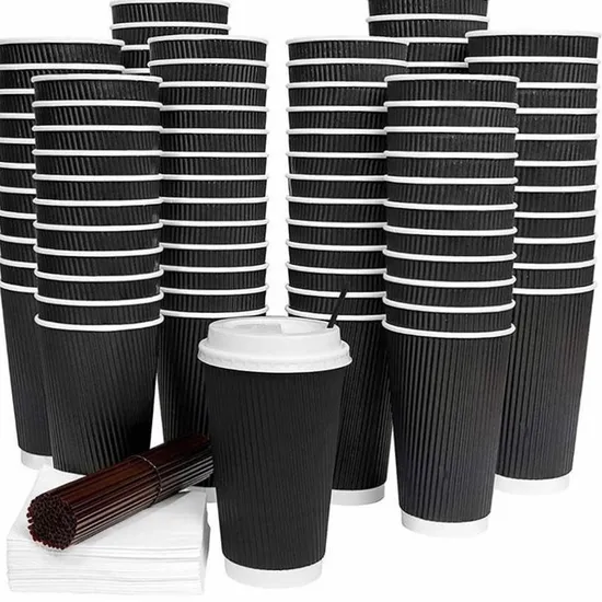 High Quality Disposable Thick Double Layer 4oz 8oz Paper Cup with Lids 