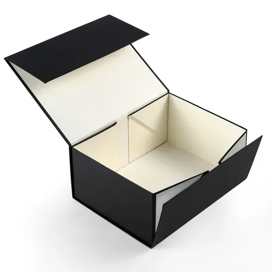 Black Flap Custom Foldable Magnetic Gift Box Rigid Folding Paper Clothes Shoe Packaging Boxes for Packiging 