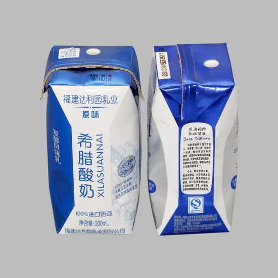 Aseptic Paper Carton Brick Shaped Packaging for Milk and Juice 