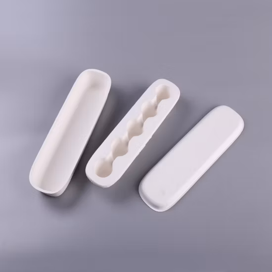 Molded Paper White Dry Press Pulp Packaging Tray